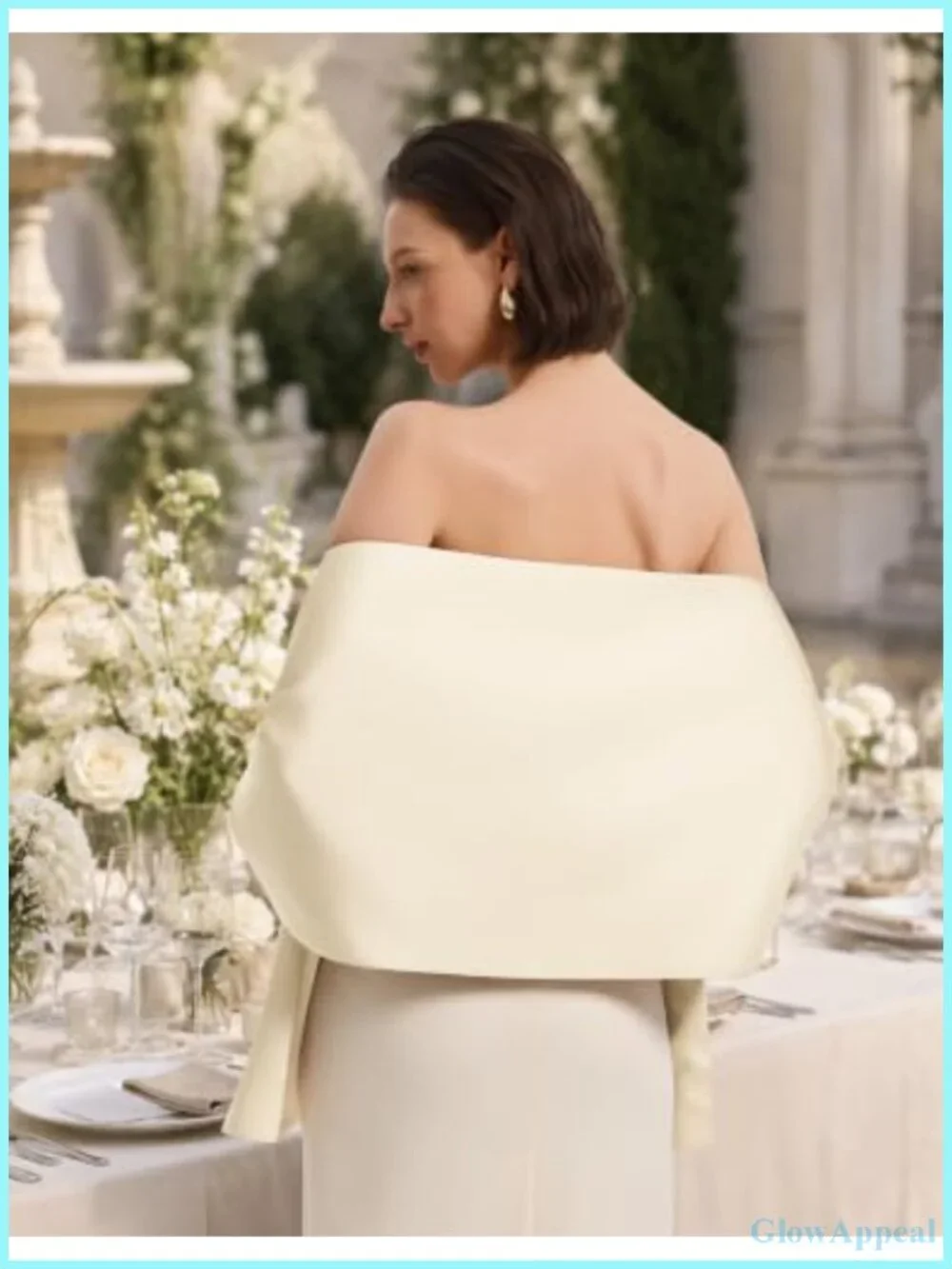 Pull Through Satin Shawl Wrap for Evening Wedding Dress